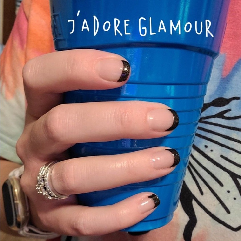 *Retired* Color Street: J’adore Glamour | Black French Tips Sparkle Glitter Goth